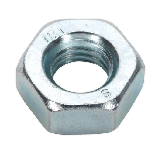 Sealey Steel Nut M10 Zinc DIN 934 Pack of 100 Pieces Metric Hex With Bag SN10