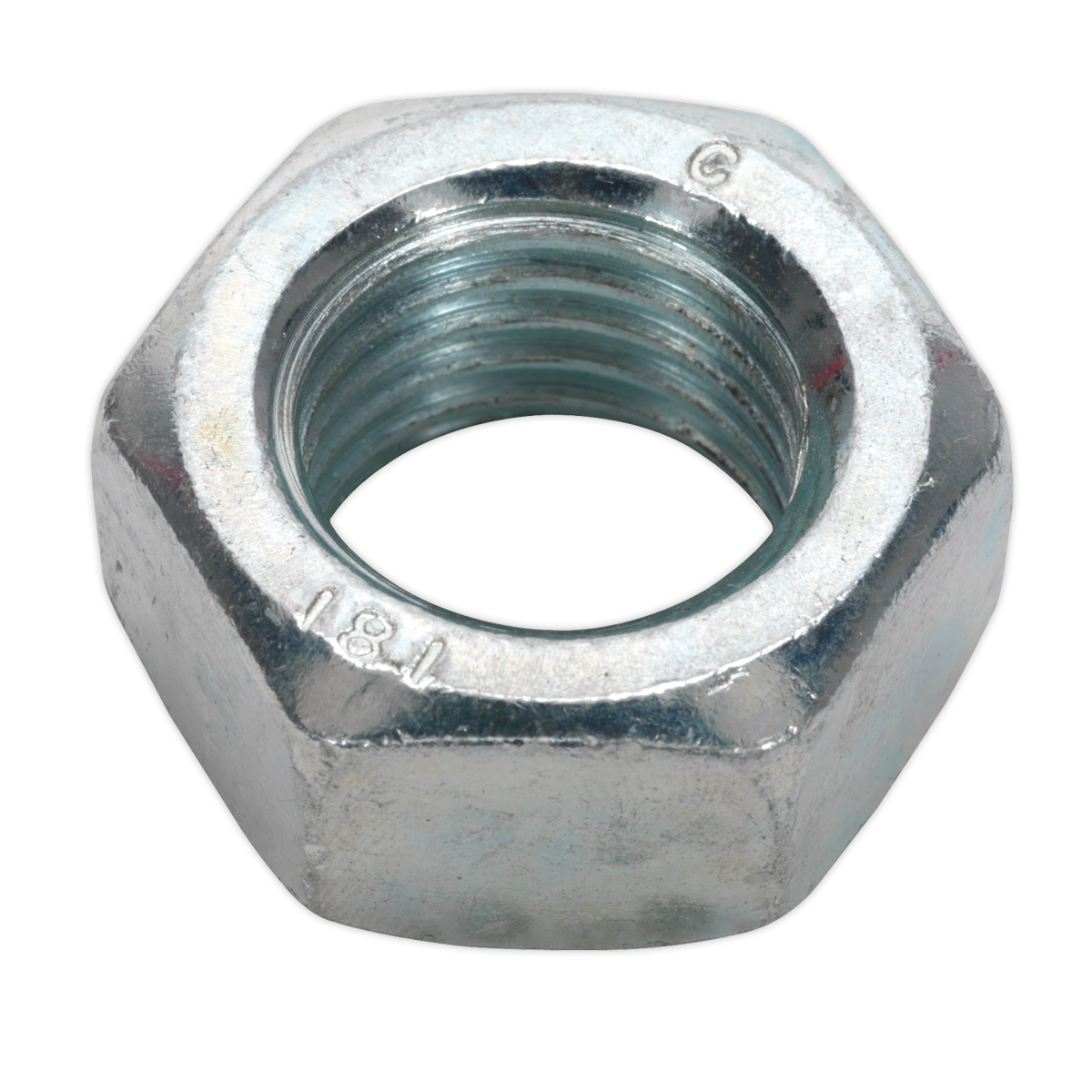 Sealey Steel Nut M20 Zinc DIN 934 Pack of 10 Pieces Metric Hex With Bag SN20