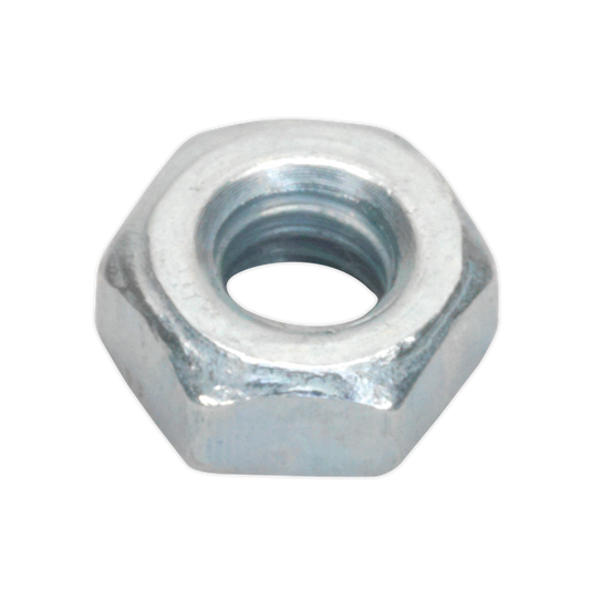 Sealey Steel Nut M3 Zinc DIN 934 Pack of 100 Pieces Metric Hex With Bag SN3