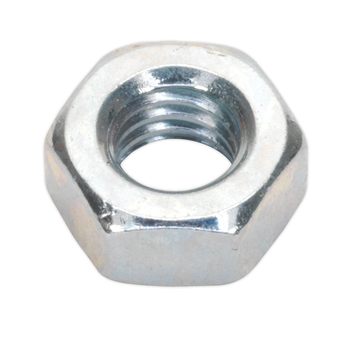 Sealey Steel Nut M6 Zinc DIN 934 Pack of 100 Pieces Metric Hex With Bag SN6