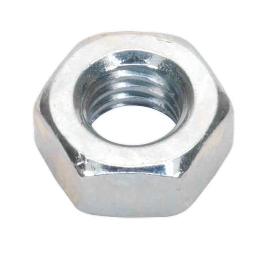 Sealey Steel Nut M6 Zinc DIN 934 Pack of 100 Pieces Metric Hex With Bag SN6