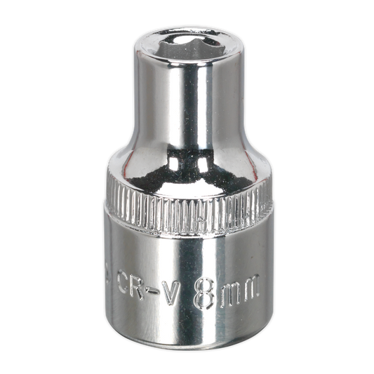 Sealey WallDrive Socket 8mm 1/2" Square Drive Fully Polished Finish Tool SP1208