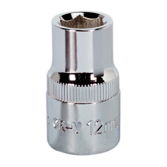 Sealey WallDrive Socket 12mm 1/2" Square Drive Fully Polished Finish Tool SP1212