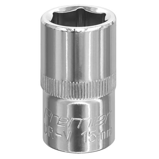 Sealey WallDrive Socket 15mm 1/2" Square Drive Fully Polished Finish Tool SP1215