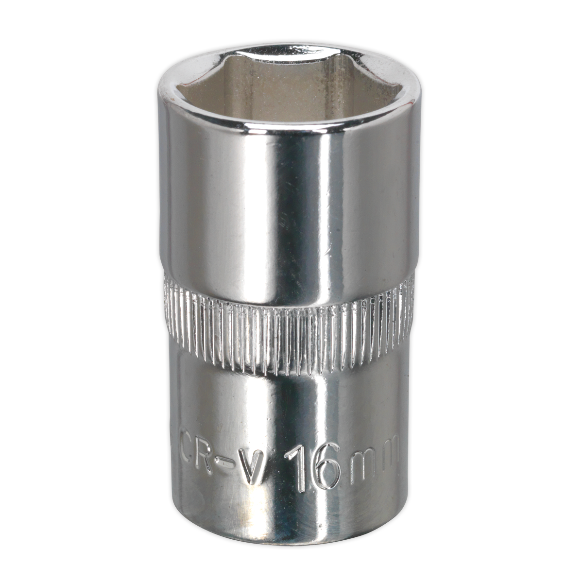 Sealey WallDrive Socket 16mm 1/2" Square Drive Fully Polished Finish SP1216