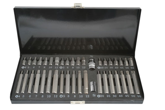 LASER 1687 40 Pieces Screwdriver Bit Set Star Hex Spline 3/8" 1/2" Drive Adapter