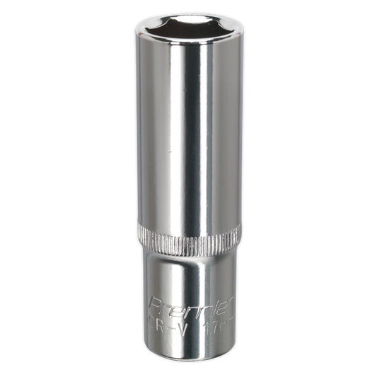 Sealey WallDrive Socket 17mm Deep 1/2" Drive Fully Polished Finish Tool SP1217D