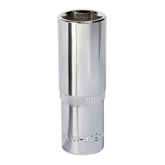 Sealey WallDrive Socket 19mm Deep 1/2" Drive Fully Polished Finish Tool SP1219D