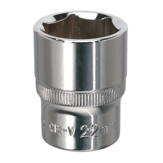 Sealey WallDrive Socket 22mm 1/2" Square Drive Fully Polished Finish Tool SP1222