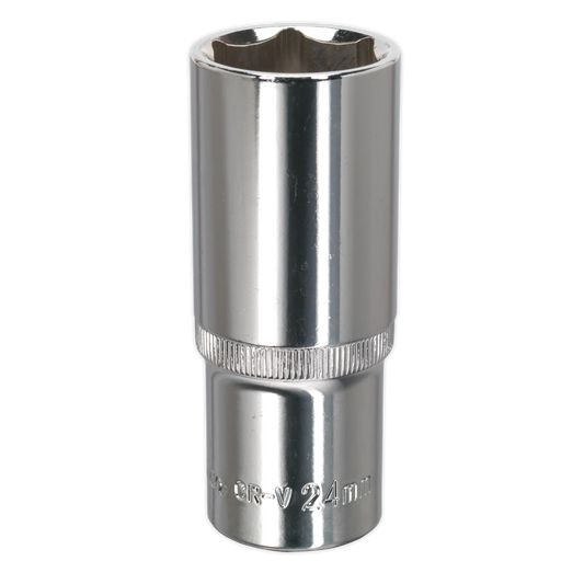 Sealey WallDrive Socket 24mm Deep 1/2" Drive Fully Polished Finish Tool SP1224D