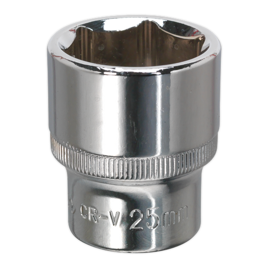 Sealey WallDrive Socket 25mm 1/2" Square Drive Fully Polished Finish Tool SP1225