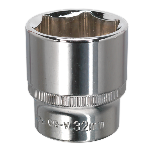 Sealey WallDrive Socket 32mm 1/2" Drive Fully Polished Professional SP1232