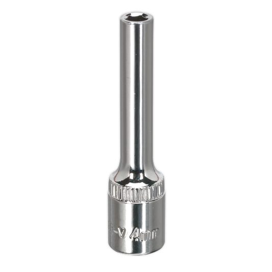 Sealey WallDrive Socket 4mm Deep 1/4" Square Drive Fully Polished Finish SP1404D