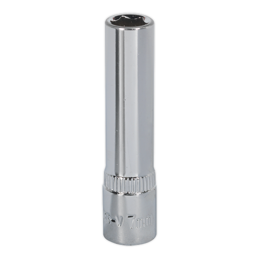 Sealey WallDrive Socket 7mm Deep 1/4" Square Drive Fully Polished Finish SP1407D