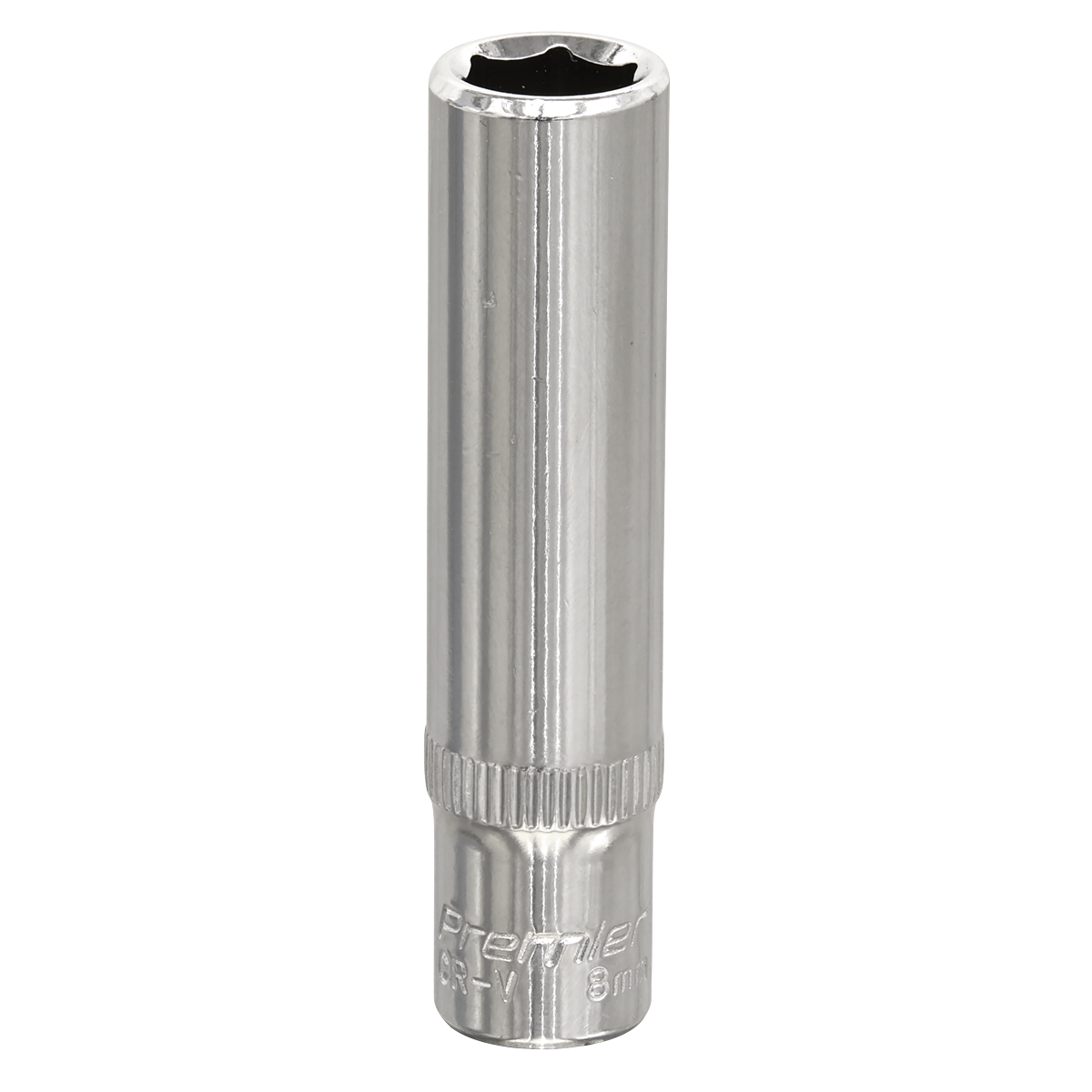 Sealey WallDrive Socket 8mm Deep 1/4" Square Chrome Vanadium Steel SP1408D