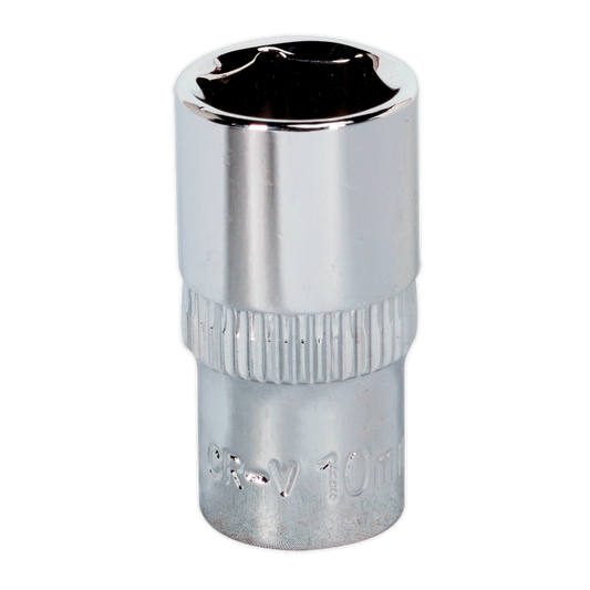 Sealey WallDrive Socket 10mm 1/4" Square Drive Fully Polished Finish SP1410