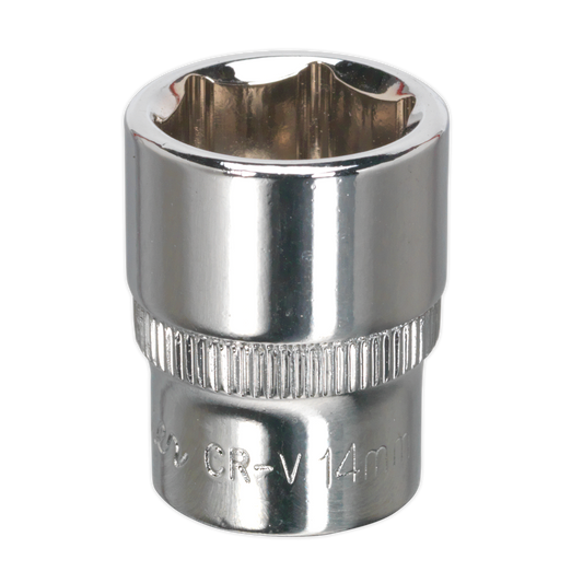 Sealey WallDrive Socket 14mm 1/4" Square Drive Fully Polished Finish Tool SP1414