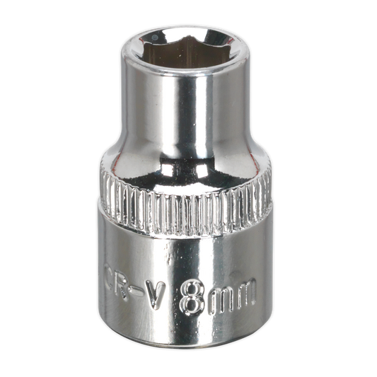 Sealey 8mm 3/8" Square WallDrive Socket Chrome Plated Fully Polished Tool SP3808