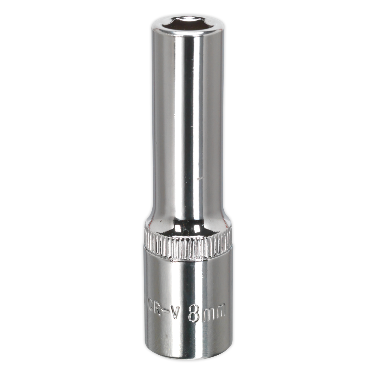 Sealey WallDrive Socket 8mm Deep 3/8" Square Drive Fully Polished Finish SP3808D