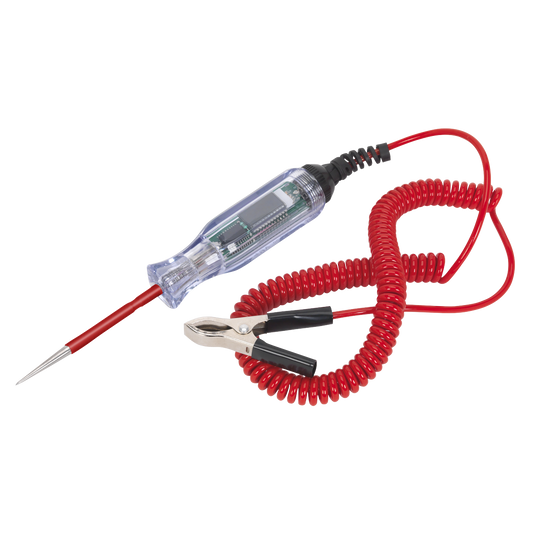 Sealey Integrated Test Light/Voltmeter 3-48V With 3M Coiled Cable AK4012