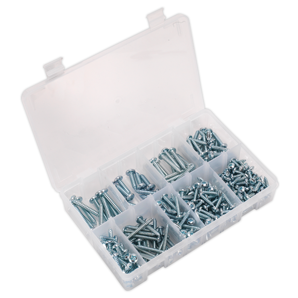 Sealey Self Tapping Screw Assorted 305pc Pan Head Pozi Zinc DIN 7981CZ AB064STPP