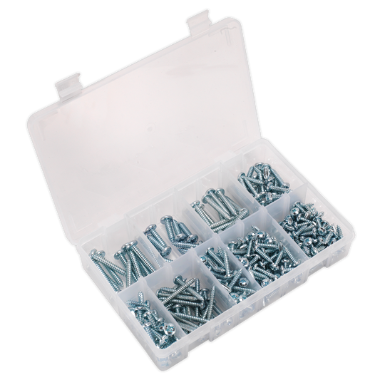 Sealey Self Tapping Screw Assorted 305pc Pan Head Pozi Zinc DIN 7981CZ AB064STPP