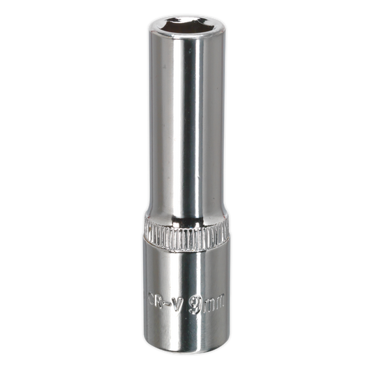 Sealey 9mm 3/8" Square Deep WallDrive Socket Fully Polished Finish Tool SP3809D