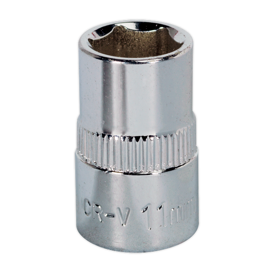Sealey WallDrive Socket 11mm 3/8" Square Drive Fully Polished Finish Tool SP3811