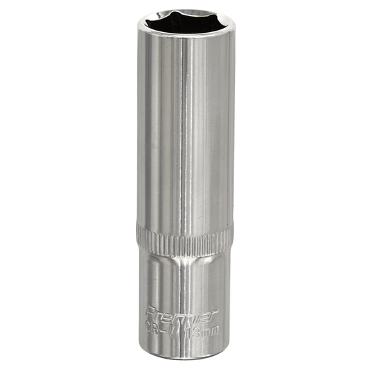Sealey WallDrive Socket 13mm Deep 3/8" Drive Fully Polished Finish Tool SP3813D