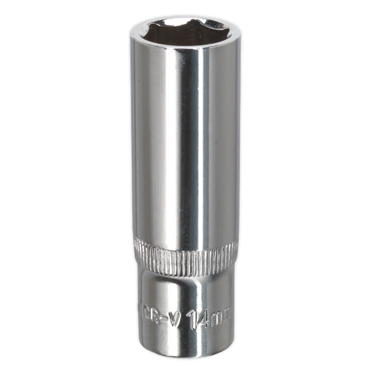 Sealey 14mm 3/8" Drive Deep WallDrive Socket Fully Polished Finish Tool SP3814D