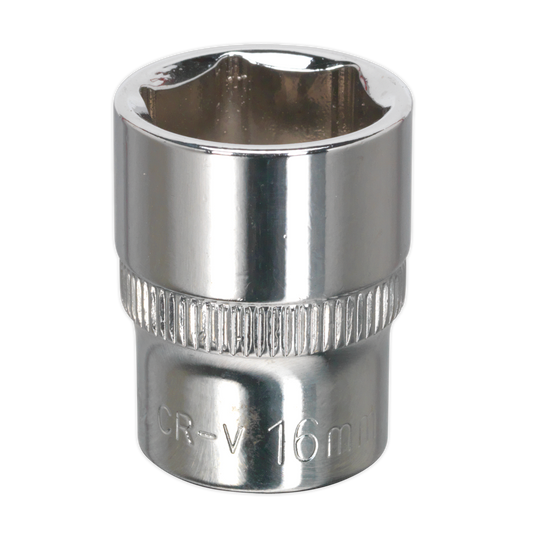 Sealey WallDrive Socket 16mm 3/8" Square Drive Fully Polished Finish Tool SP3816