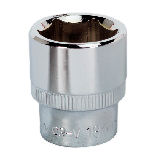 Sealey WallDrive Socket 18mm 3/8" Square Drive Fully Polished Finish Tool SP3818