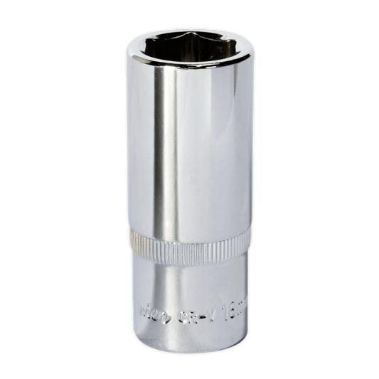 Sealey WallDrive Socket 18mm Deep 3/8" Drive Fully Polished Finish Tool SP3818D