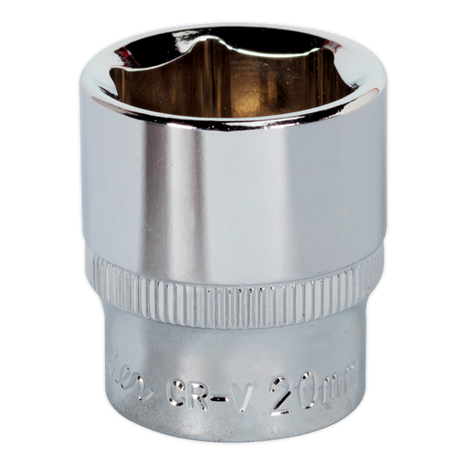 Sealey WallDrive Socket 20mm 3/8" Square Drive Fully Polished Finish Tool SP3820