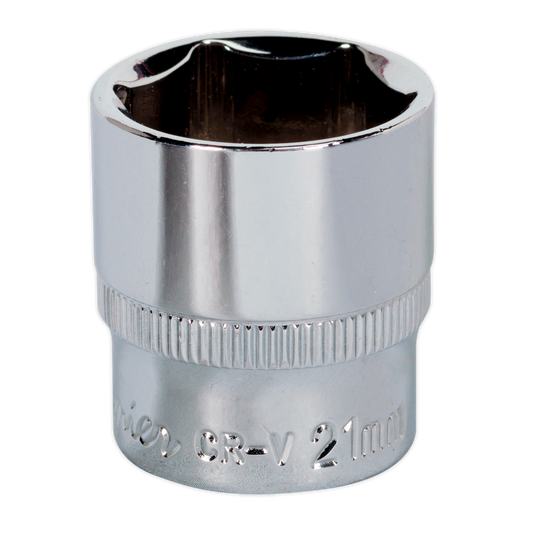 Sealey WallDrive Socket 21mm 3/8" Square Drive Fully Polished Finish Tool SP3821