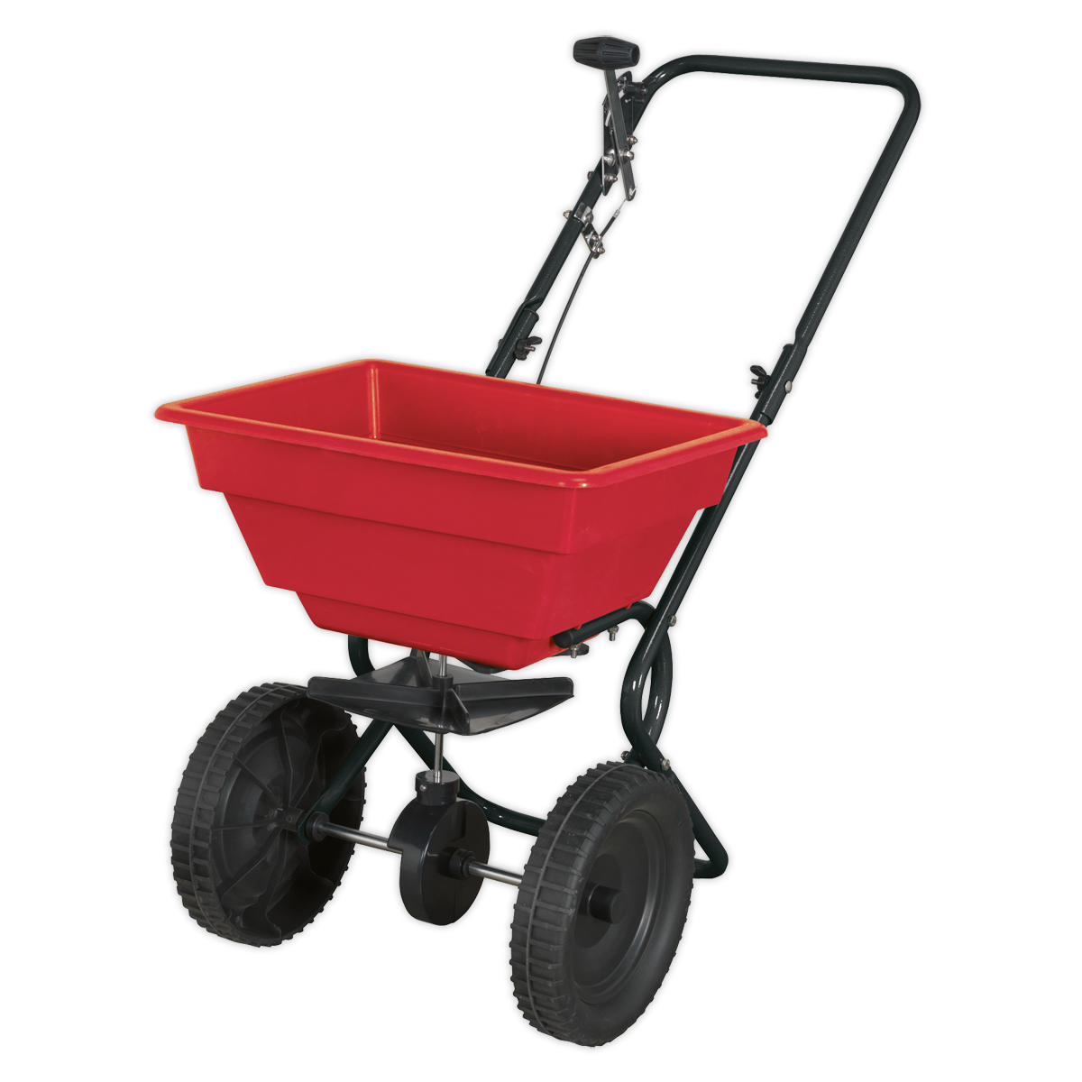 Sealey Broadcast Spreader With Solid Wheels 27kg Walk Behind Lightweight SPB27W