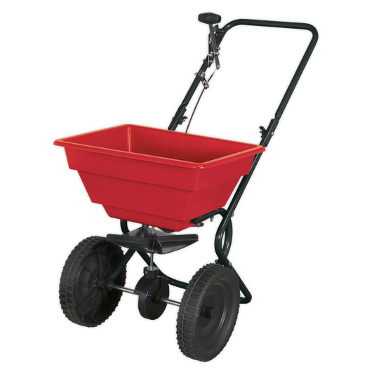 Sealey Broadcast Spreader With Solid Wheels 27kg Walk Behind Lightweight SPB27W