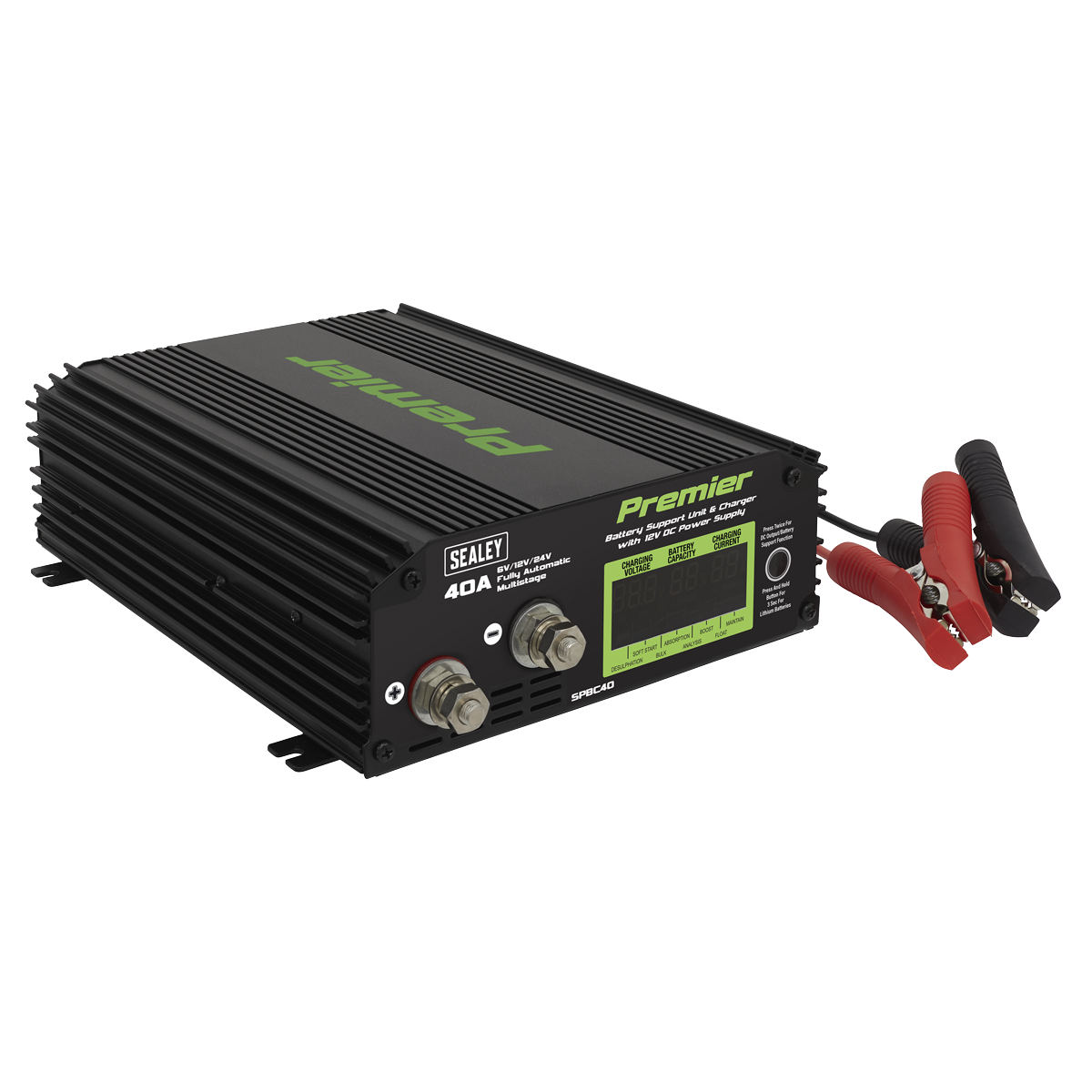 Sealey Battery Support Unit/Charger With Intuitive LED Screen 40A SPBC40