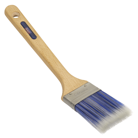 Sealey Wooden Handle Radiator Paint Brush 50mm Polished Beech Handle SPBR50