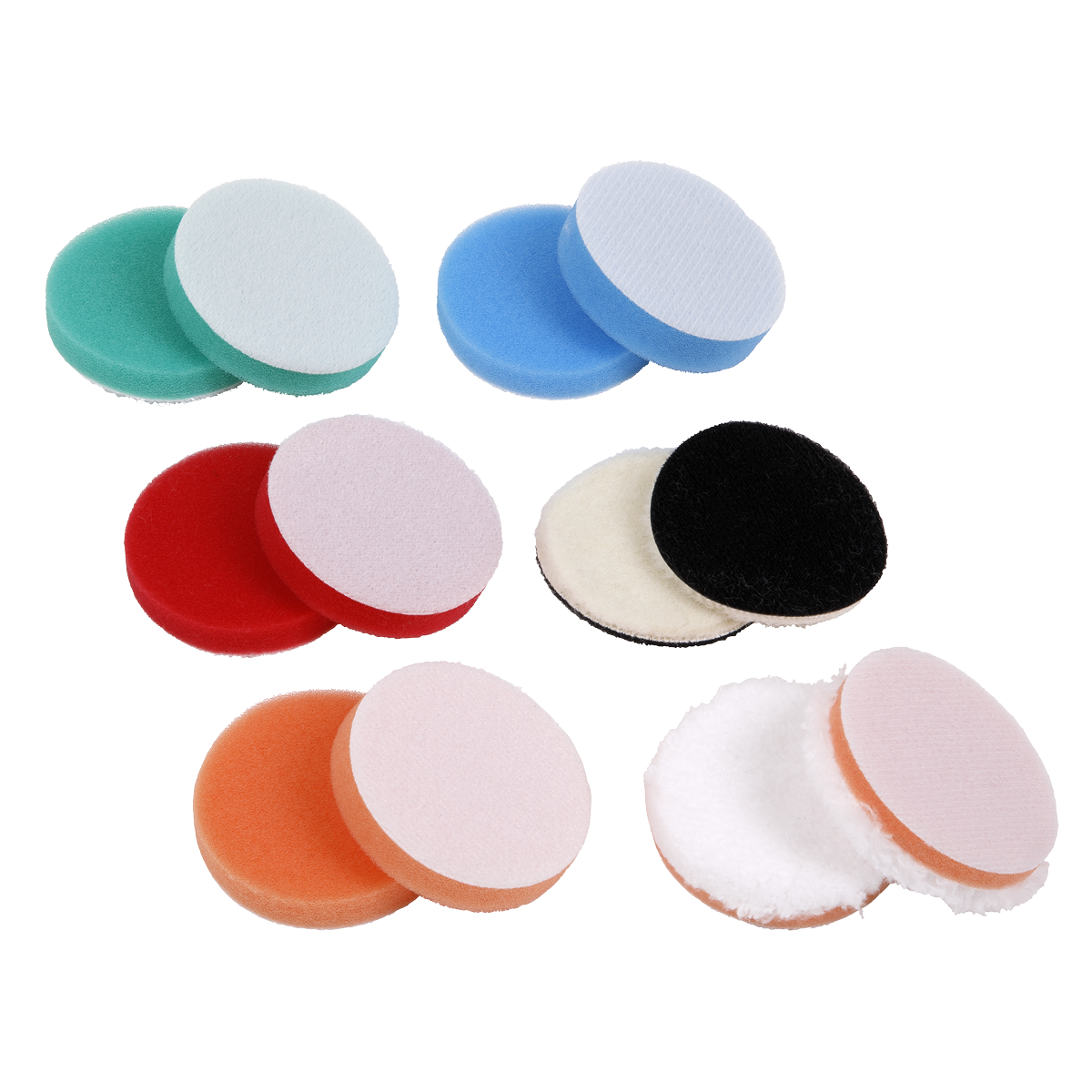 Sealey Assorted Polisher Pad Kit Ø56mm - Green/Blue/Orange/Red Foam SPK600ACC2