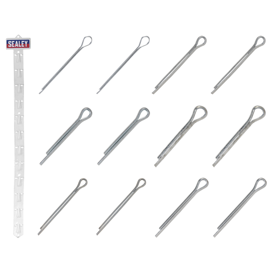 Sealey Clip Strip Deal - Split Pins With 12 Clips 41mm 51mm 25mm 38mm SPSET