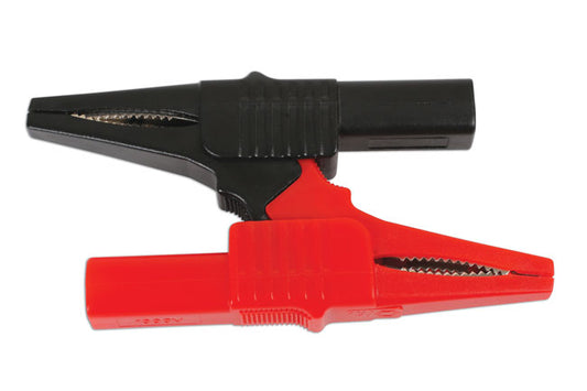 LASER 6542 Fully Insulated Crocodile Clips 2pc Set 1000V 10A 4mm Banana Plug