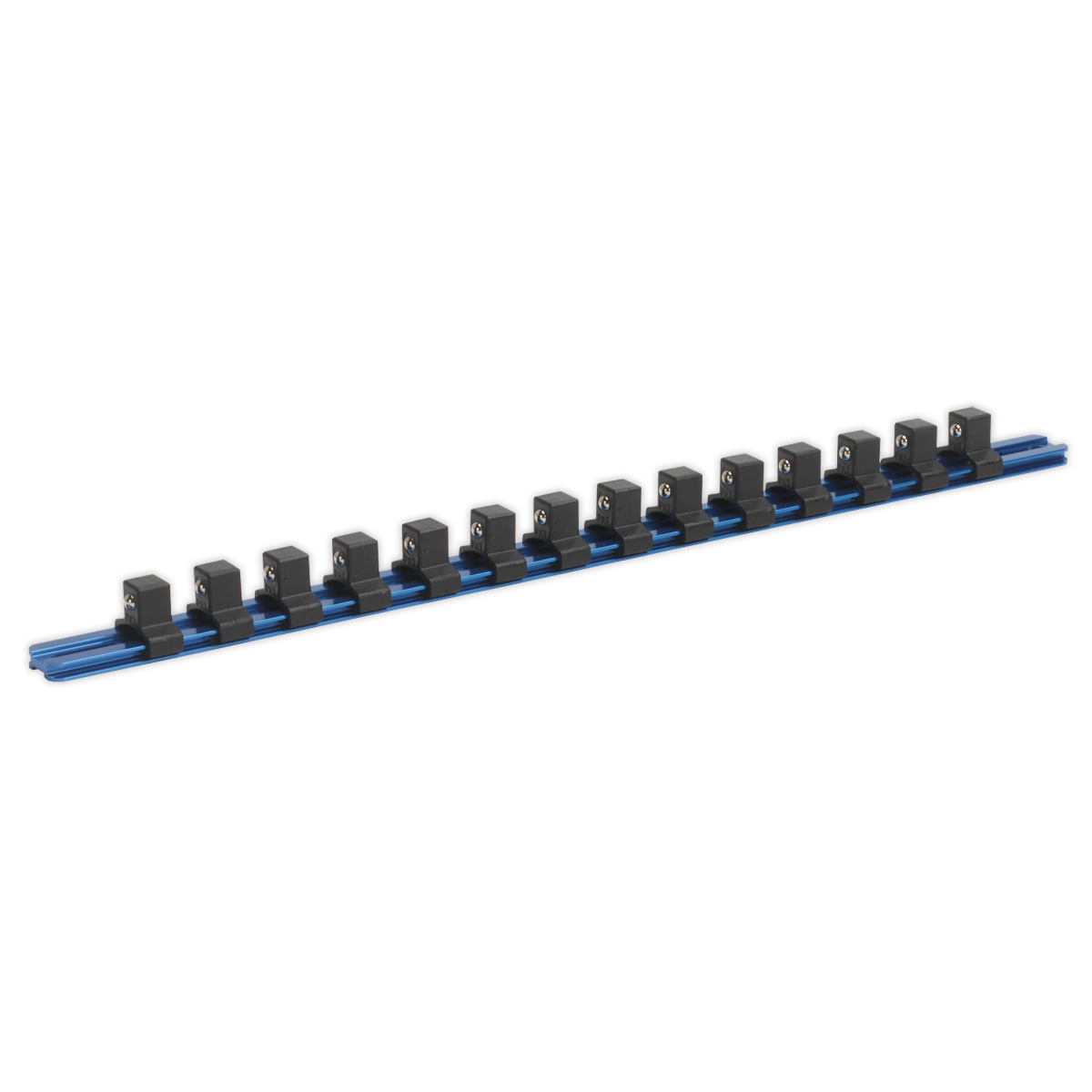Sealey Socket Retaining Rail With 14 Clips Aluminium 1/2" Square Drive SR1214