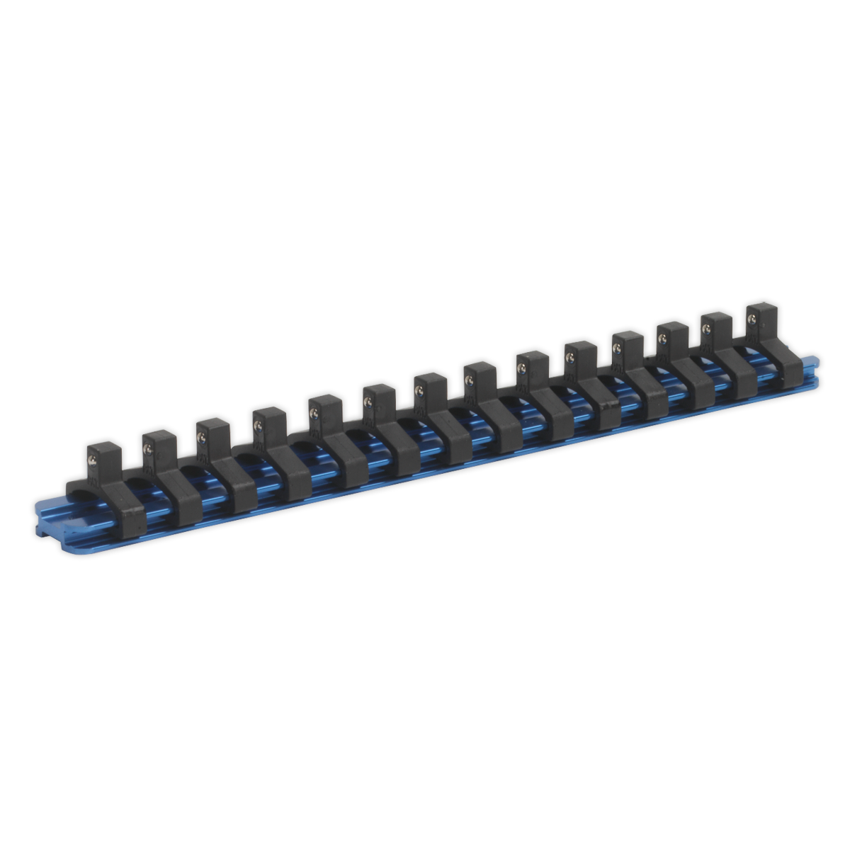 Sealey Socket Retaining Rail With 14 Clips Aluminium 1/4" Square Drive SR1414