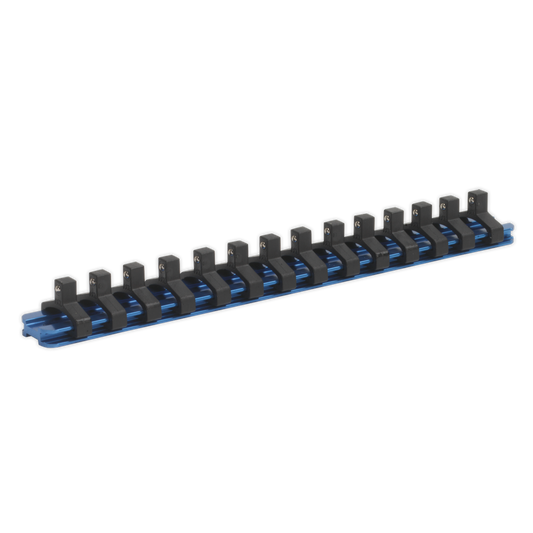 Sealey Socket Retaining Rail With 14 Clips Aluminium 1/4" Square Drive SR1414