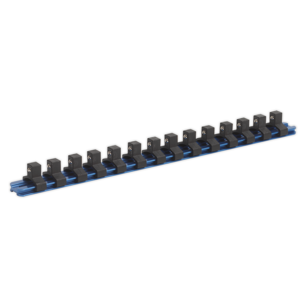 Sealey Socket Retaining Rail With 14 Clips Aluminium 3/8" Square Drive SR3814