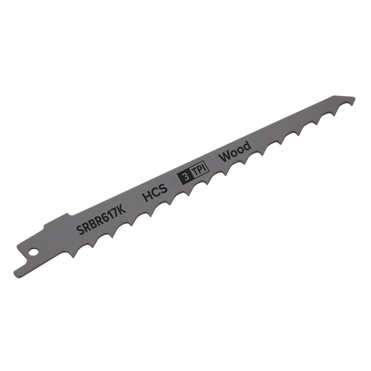 Sealey 150mm 3TPI Wood Reciprocating Saw Blade Pruning Coarse Pack of 5 SRBR617K