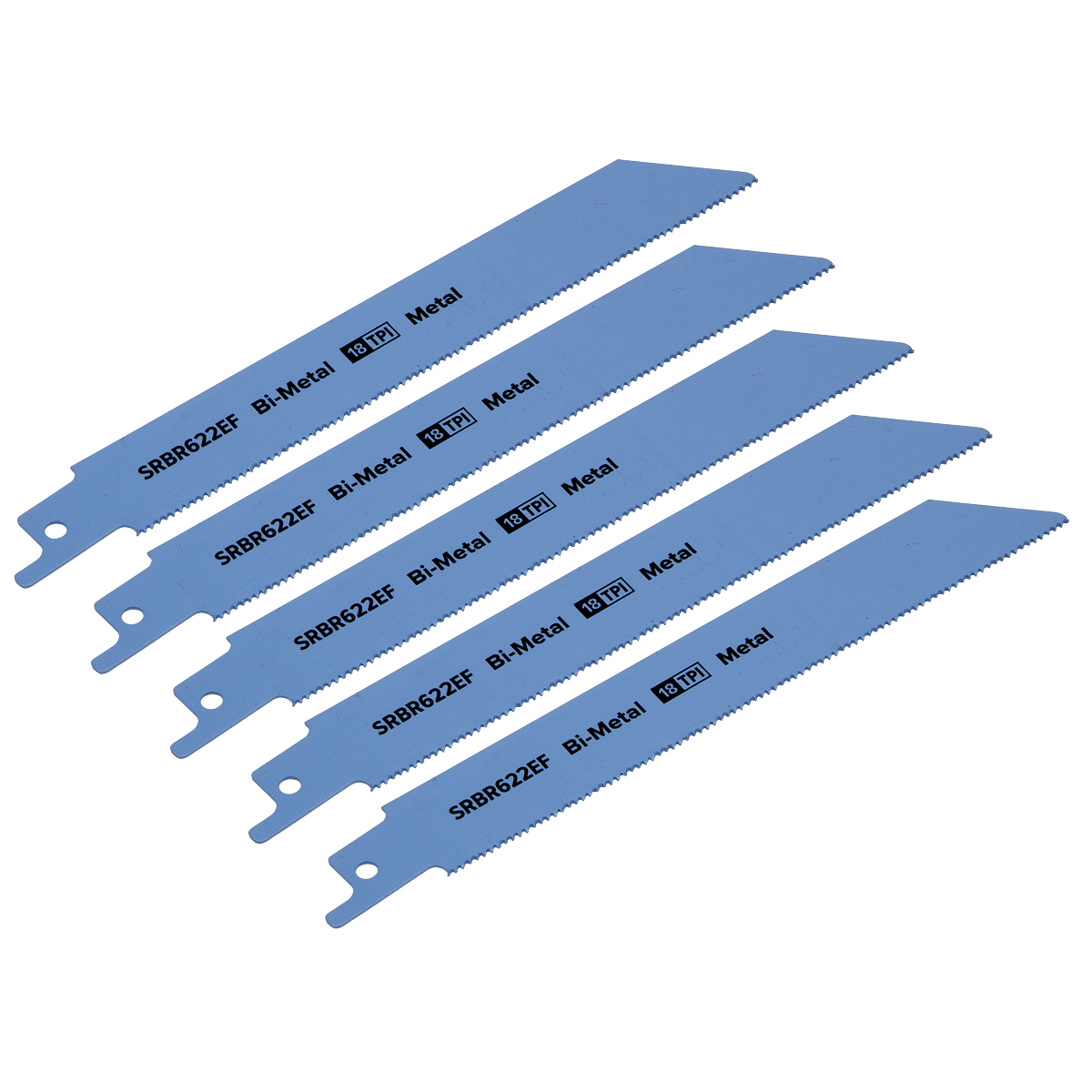 Sealey 150mm 18 TPI Metal Reciprocating Saw Blade Pack of 5 Pieces SRBR622EF