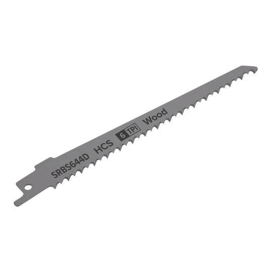 Sealey 150mm 6 TPI Clean Wood Reciprocating Saw Blade Pack of 5 Pieces SRBS644D