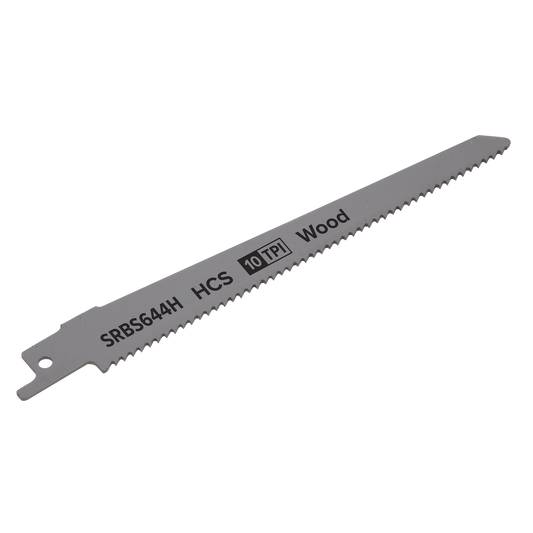 Sealey 150mm 10 TPI Clean Wood Reciprocating Saw Blade Pack of 5 Pieces SRBS644H
